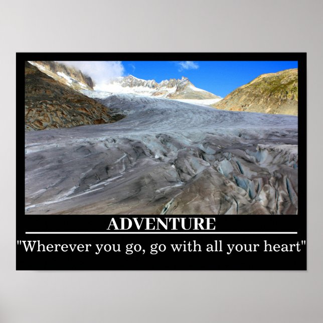 Custom Text Motivational Poster Rhone Glacier (Front)