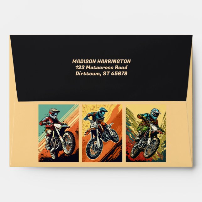 Custom Text Motocross Envelope (Back (Top Flap))