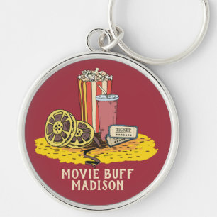 Custom text Movie Buff Keychain