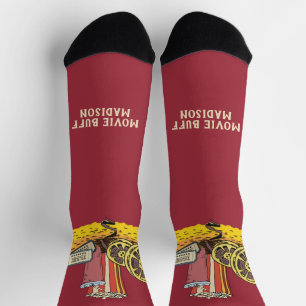 Custom text Movie Buff Socks