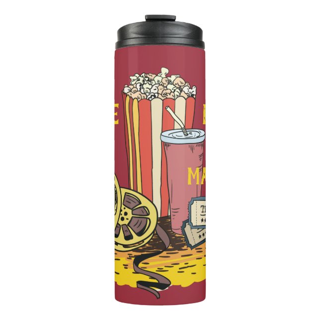 Custom text Movie Buff Thermal Tumbler (Front)