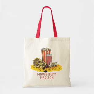 Custom text Movie Buff Tote Bag
