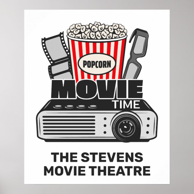 Custom Text Movie Time Poster (Front)
