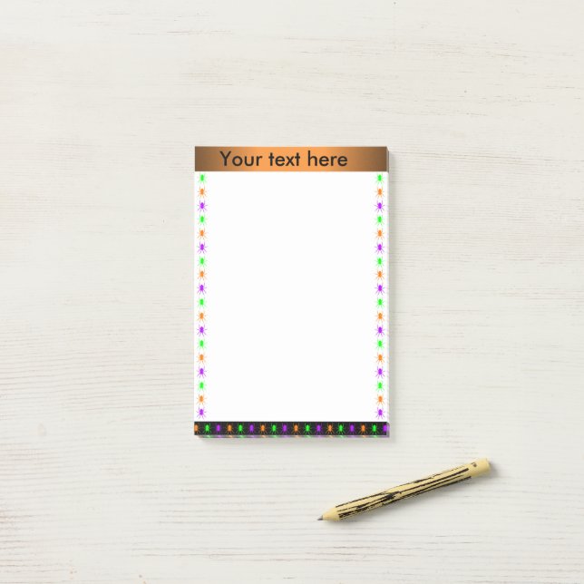 Custom text multi bright spiders post-it notes (On Desk)