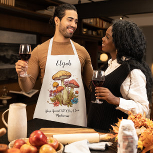 Custom Text Mushroom Lover Apron