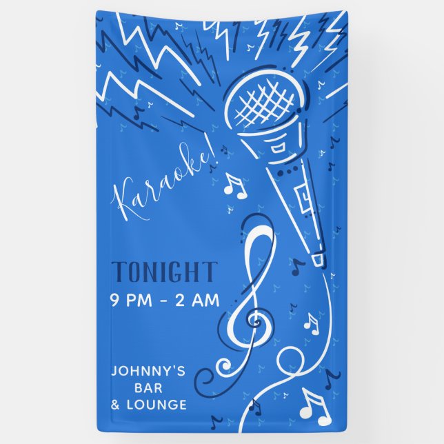 Custom Text Music Microphone banner (Vertical)