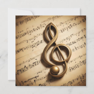 Custom Text Musical Clef Note Card