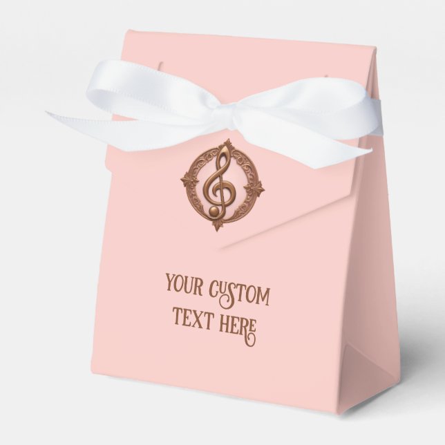 Custom Text Musical Clef Note Favor Box (Front Side)
