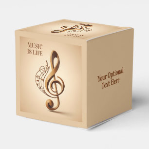 Custom Text Musical Clef Note Favor Box