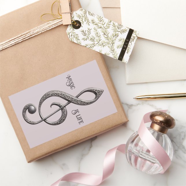Custom Text Musical Clef Note Sticker (Gifting)