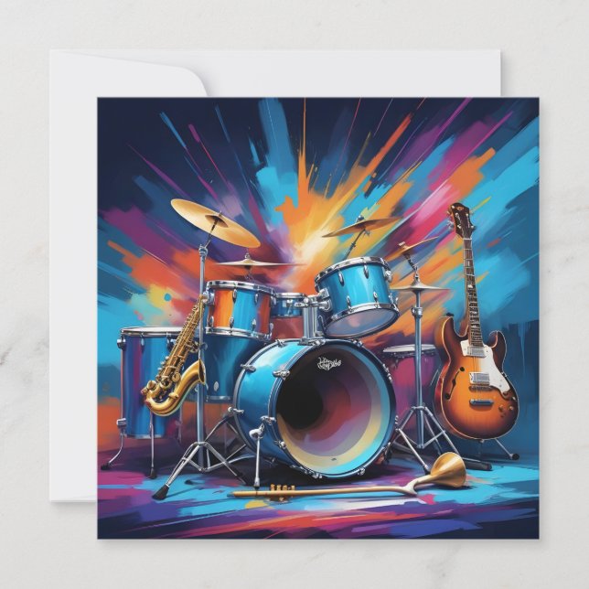 Custom Text Musical Instruments Card (Front)