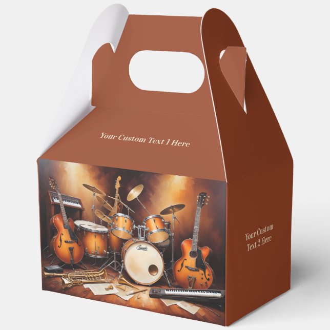Custom Text Musical Instruments Favor Box (Front)