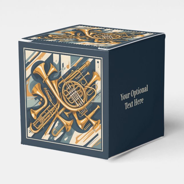 Custom Text Musical Instruments Favor Box (Front Side)