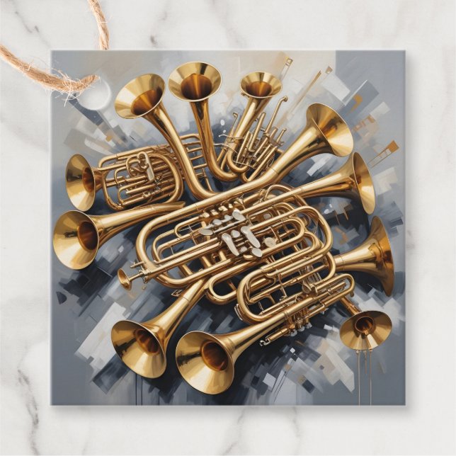 Custom Text Musical Instruments Favour Tags (Front)