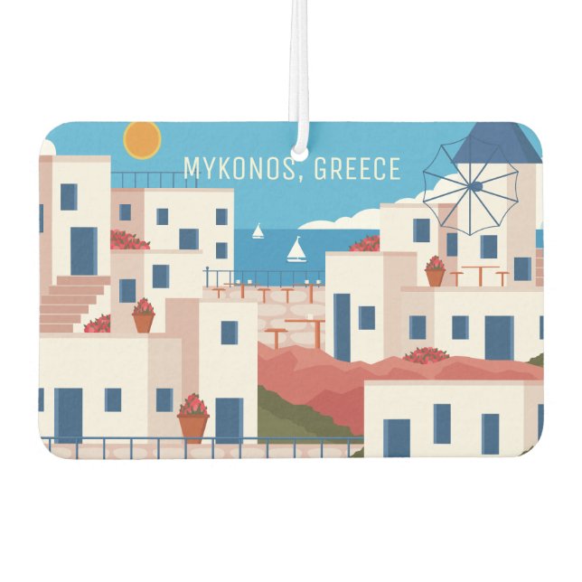 Custom Text Mykonos Greece Air Freshener (Front)
