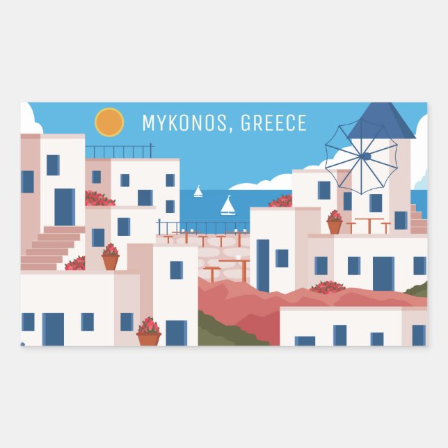 Custom Text Mykonos Greece Sticker (Front)
