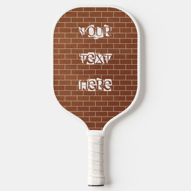 Custom Text Name Brick Wall Pickleball Paddle (Front)