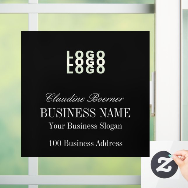 Custom Text Name Business Window Cling (Home)