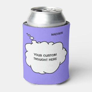 Custom Text, Name & Colour Thought  Bubble Can Cooler