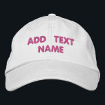 Custom Text Name Embroidered Baseball Cap<br><div class="desc">Easy Personalized Text Name - Add Your Text / Name / more - Choose Your Colour / Size / Font - Make your unique promotional and corporate items / gifts :)</div>