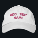 Custom Text Name Embroidered Baseball Hat Template<br><div class="desc">Choose Colour and Font - Design Your Own Personalized Embroudered Hats with Custom Text - Name - Add Your Text / Name / more - Choose Your Colour / Size / Font - Make your unique baseball or business caps / hats gifts :) by MIGNED</div>