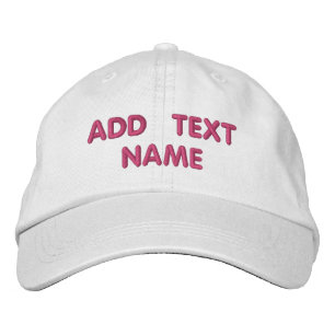 Custom Text Name Embroidered Baseball Hat Template