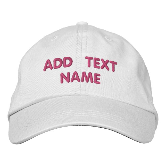 Custom Text Name Embroidered Baseball Hat Template (Front)