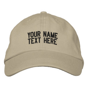 Custom Text Name Embroidered Hat Template