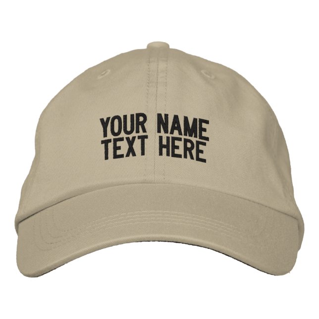 Custom Text Name Embroidered Hat Template (Front)