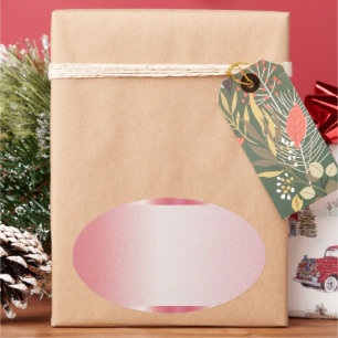 Custom Text Name Logo Rose Gold Blank Template Oval Sticker