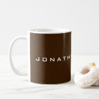 Custom Text Name Simple Design Template Brown