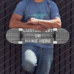 Custom Text Name Skateboard Faux Grey Fabric<br><div class="desc">Grey Fabric Skateboard - Add Your Text - Customizable</div>