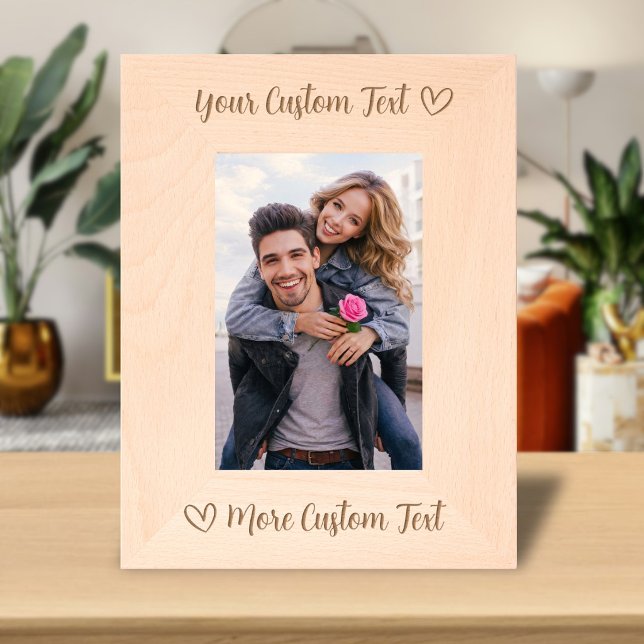 Custom Text Name Typography Script Heart Love Etched Frames (Creator Uploaded)