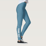 Custom Text Name Womens Modern Elegant Blue Leggings<br><div class="desc">Custom Add Your Text Name Image Photo Logo Elegant Modern Template Women's Fashion / Clothing / Womens Blue Leggings.</div>