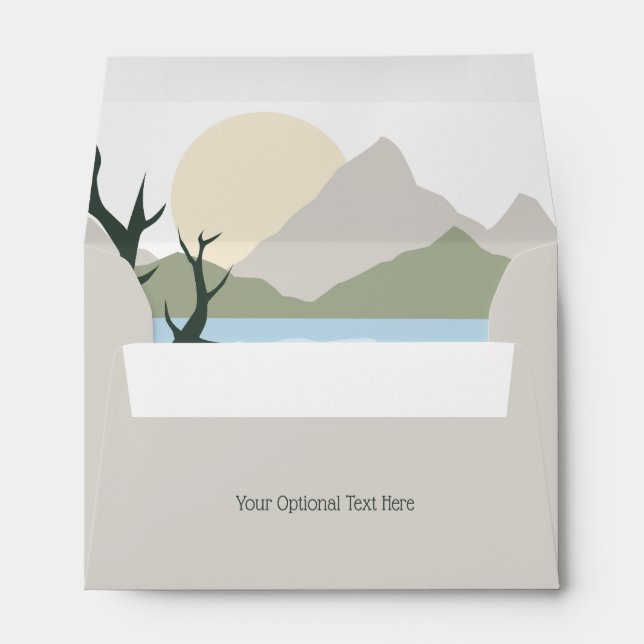 Custom Text Nature Illustration Envelope (Back (Bottom))