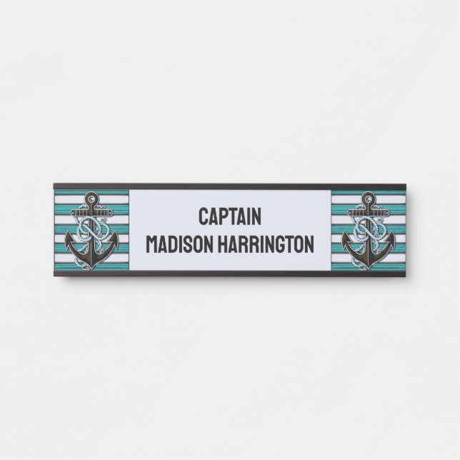 Custom Text Nautical Anchor Door Sign (Front)