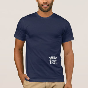 Custom Text Navy Blue Mens Bella+Canvas Modern T-Shirt