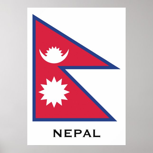 Custom Text Nepal Flag Poster (Front)