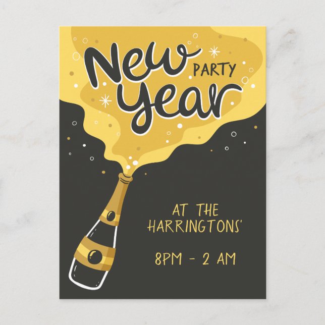 Custom Text New Year Party Holiday Postcard (Front)