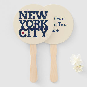 Custom text New York City hand fans