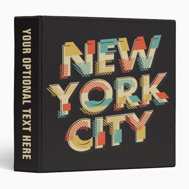 Custom text New York City Typography binders (Front/Spine)