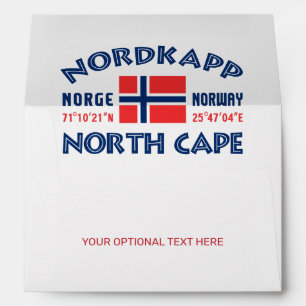 Custom Text NORDKAPP Norway Envelope