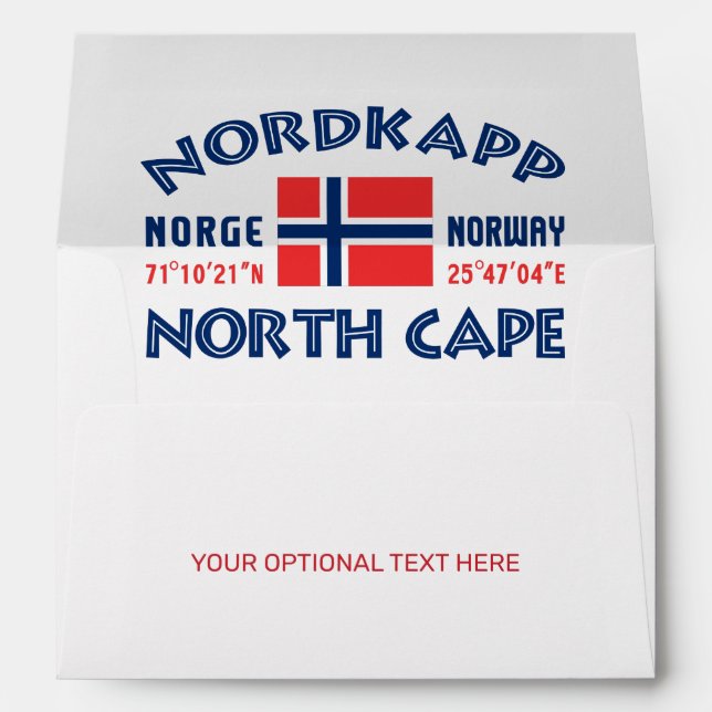 Custom Text NORDKAPP Norway Envelope (Back (Bottom))