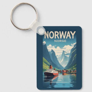 Custom Text Norway Keychain