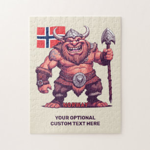 Custom Text Norwegian Troll Jigsaw Puzzle
