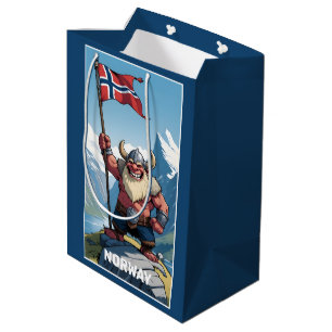 Custom Text Norwegian Troll Medium Gift Bag