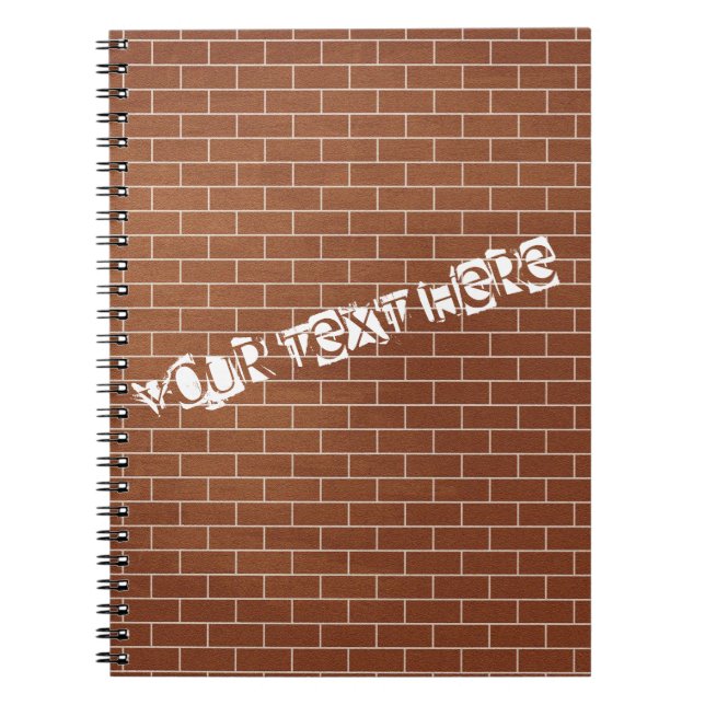 Custom Text Notebook with Brick Wall (Front)