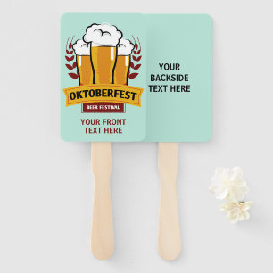 Custom text Oktoberfest hand fan set