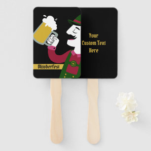 Custom text Oktoberfest hand fan set