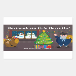 Custom text, Olentzero Navidad / Christmas scene: Sticker